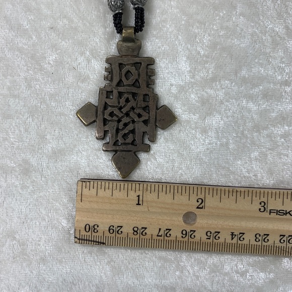 ! Vintage Handmade Statement Necklace, Beaded with Celtic Pendant - Picture 5 of 9